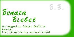 benata biebel business card